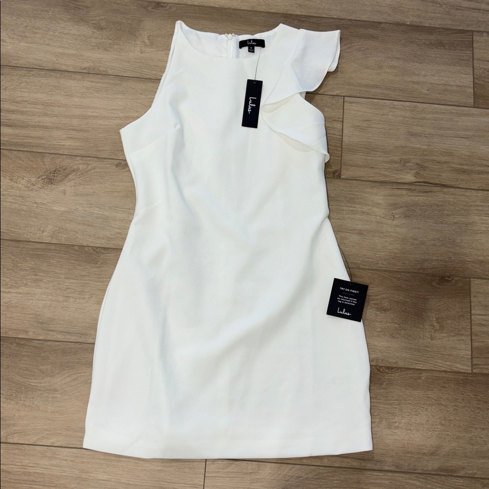 Lulus Dinah White One-Shoulder Dress size medium new with tags - Picture 5 of 9
